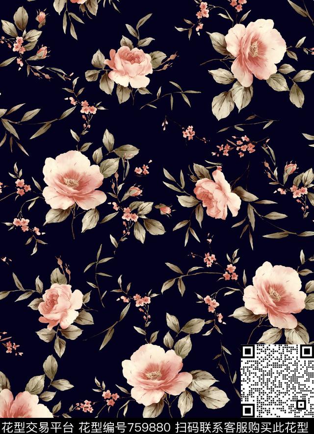 161214-1.jpg - 759880 - 手绘 牡丹 花卉 - 数码印花花型 － 女装花型设计 － 瓦栏