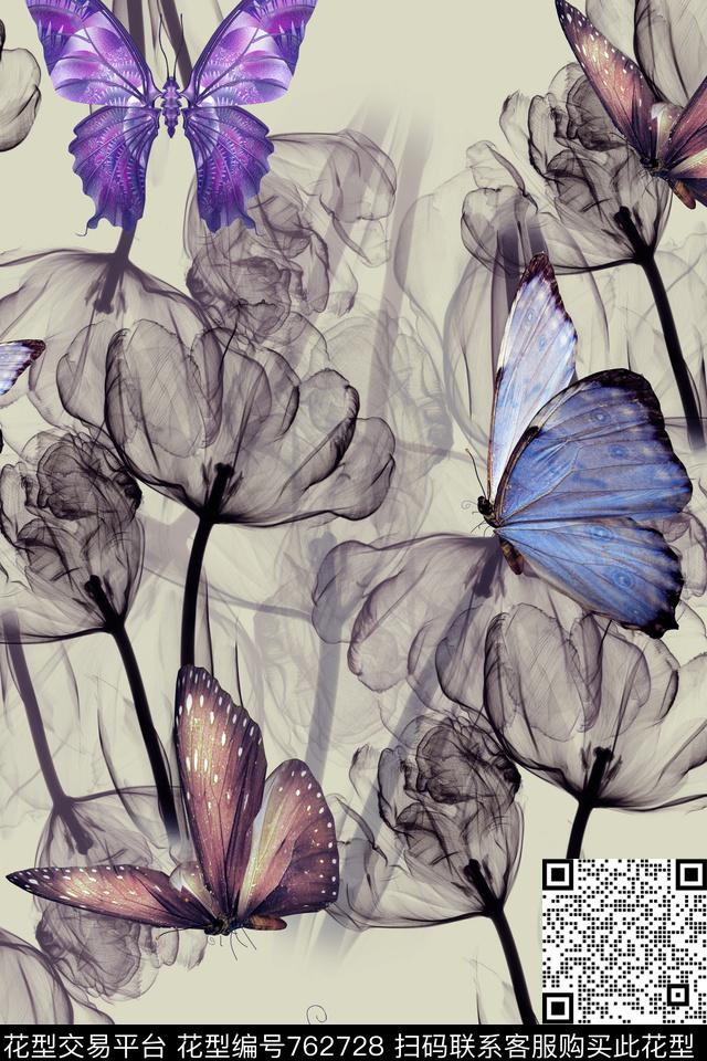 20161218-1-b.jpg - 762728 - 花卉 花朵 大花 - 数码印花花型 － 女装花型设计 － 瓦栏