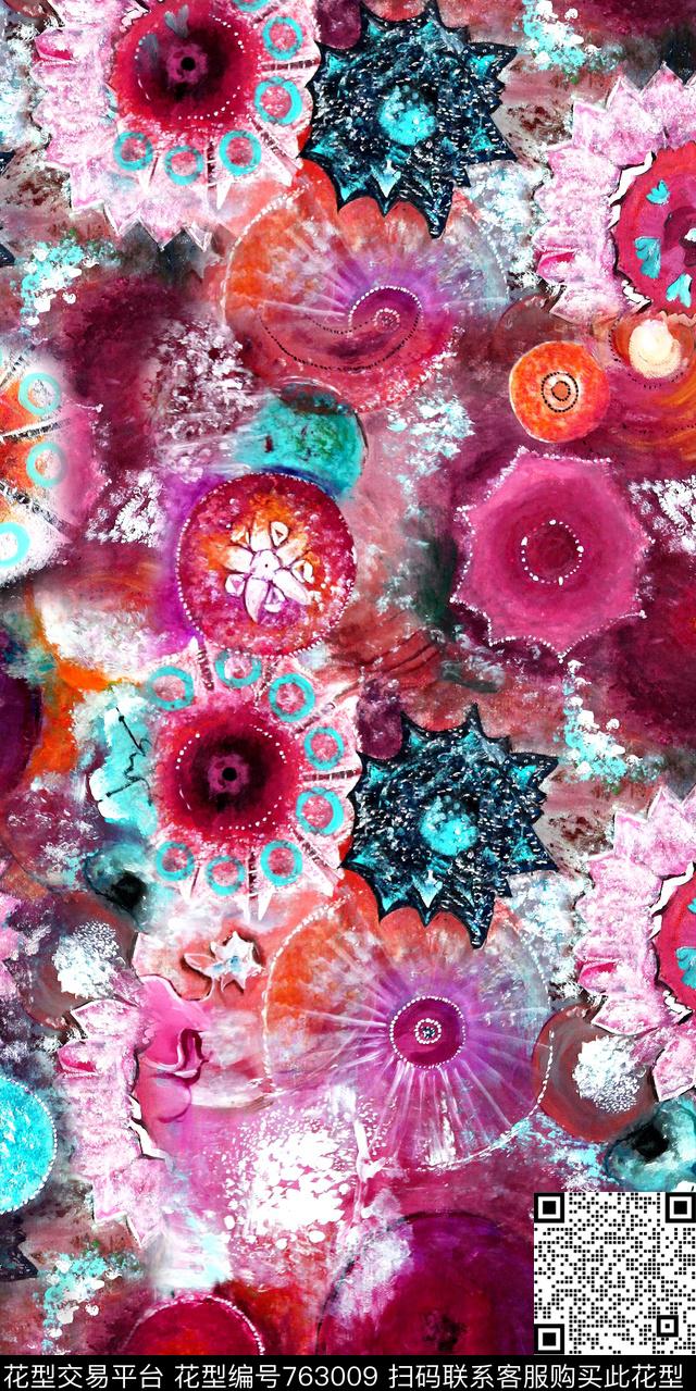 20161220-43S.jpg - 763009 - 乱花 数码花卉类 满版花 - 数码印花花型 － 女装花型设计 － 瓦栏