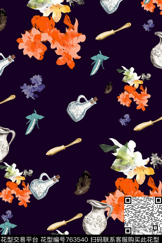 2016122101.jpg - 763540 - 茶壶 花朵 趣味 - 数码印花花型 － 女装花型设计 － 瓦栏