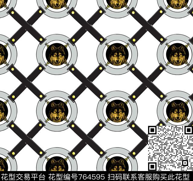 MF67.jpg - 764595 - 链条 方格 格子 - 数码印花花型 － 女装花型设计 － 瓦栏