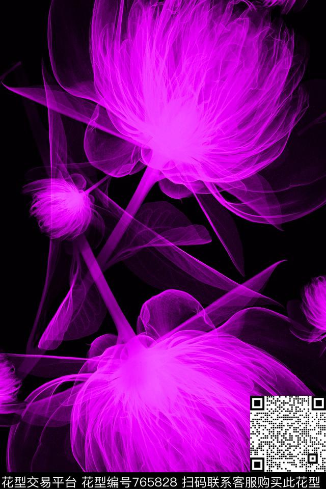 3-4.jpg - 765828 - 血红 花卉 透明花 - 数码印花花型 － 女装花型设计 － 瓦栏