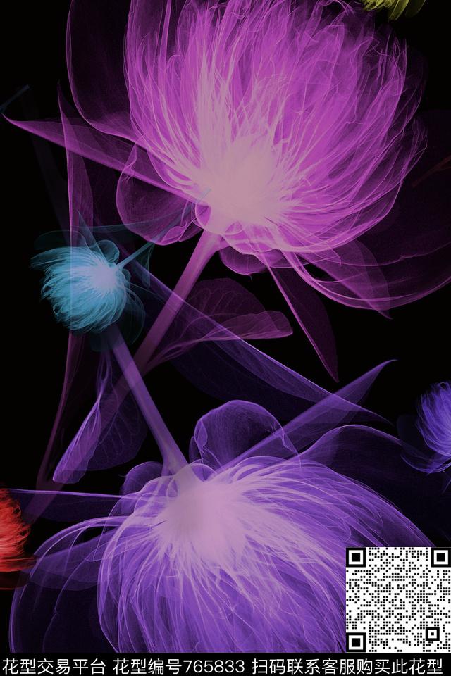 3-1.jpg - 765833 - 血红 花卉 透明花 - 数码印花花型 － 女装花型设计 － 瓦栏