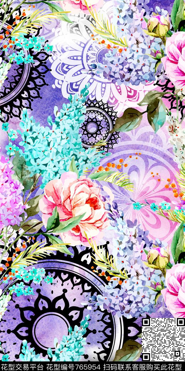 20161226-58S.jpg - 765954 - 大花 满版花 数码花卉类 - 数码印花花型 － 女装花型设计 － 瓦栏