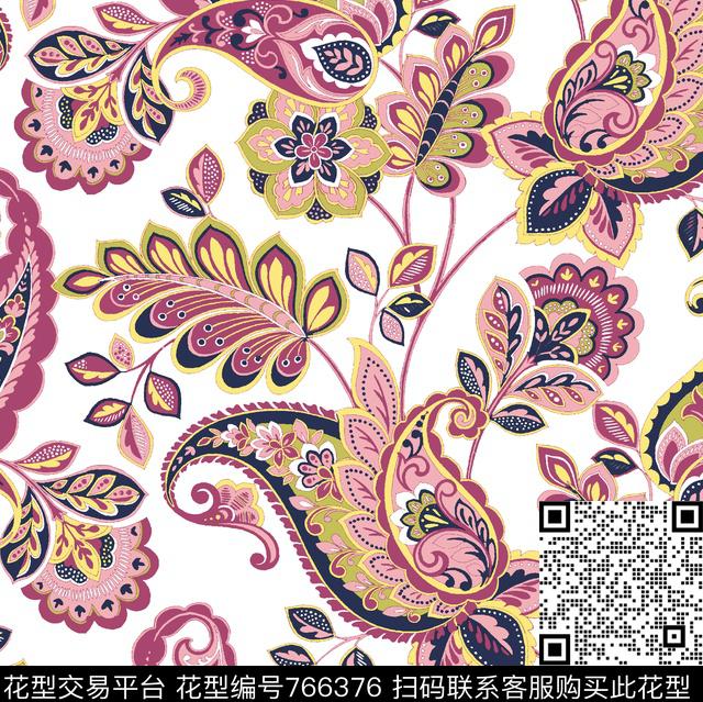 瓦栏22.jpg - 766376 - 欧式 火腿纹 花卉 - 传统印花花型 － 女装花型设计 － 瓦栏