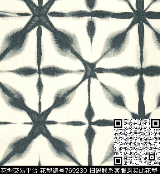 10.tif - 769230 - 笔触 方格 水彩肌理 - 数码印花花型 － 长巾花型设计 － 瓦栏