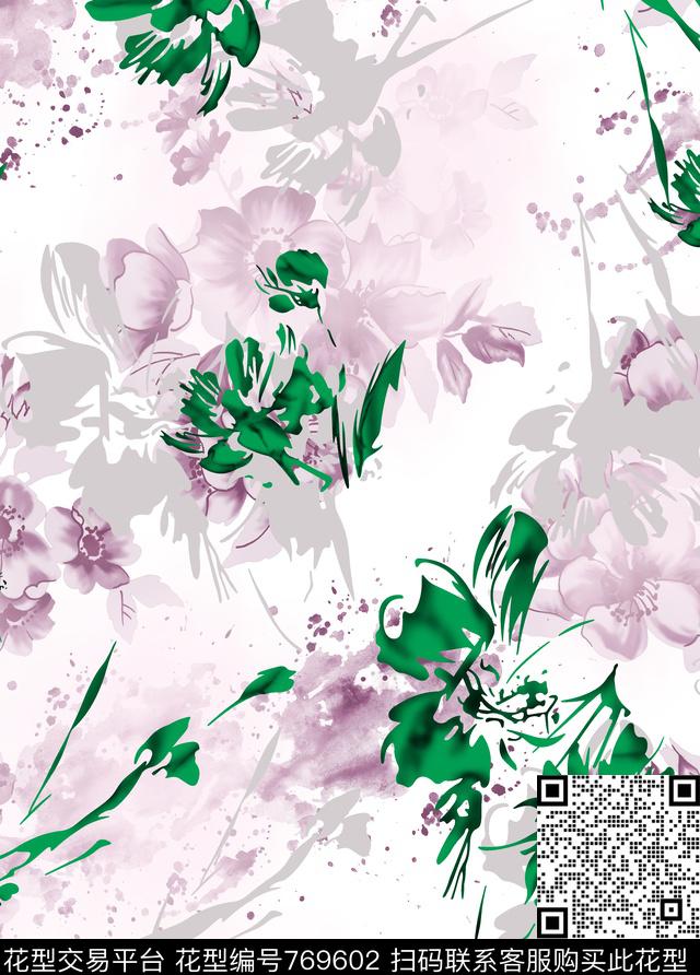 715.tif - 769602 - 日韩风 欧式 花卉 - 数码印花花型 － 女装花型设计 － 瓦栏