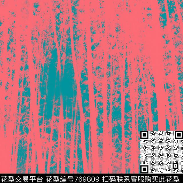 波普色森林2.jpg - 769809 - 竖条 破碎 几何 - 数码印花花型 － 男装花型设计 － 瓦栏