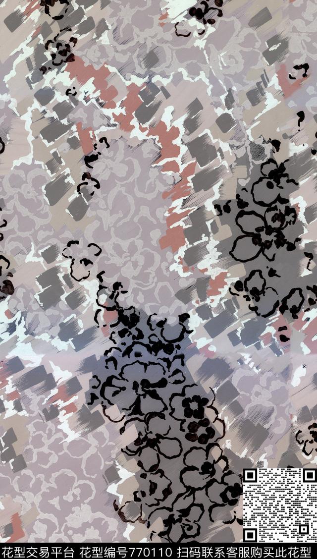 9.tif - 770110 - 油画色块 小碎花 色块 - 数码印花花型 － 女装花型设计 － 瓦栏