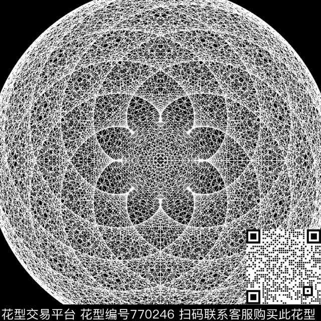 14.tif - 770246 - 绣球花 圆圈 圆点 - 传统印花花型 － 雨伞花型设计 － 瓦栏