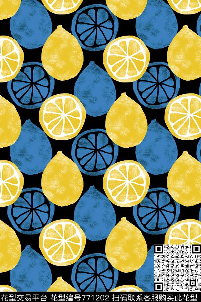 20170107 童装花型 lemon4.jpg - 771202 - 柠檬 手绘 童装 - 传统印花花型 － 童装花型设计 － 瓦栏