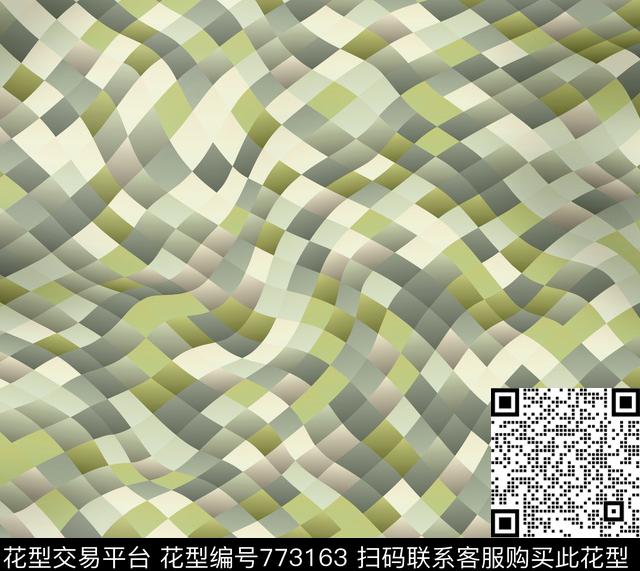 170107-1.jpg - 773163 - 菱形 解构 色块 - 数码印花花型 － 女装花型设计 － 瓦栏