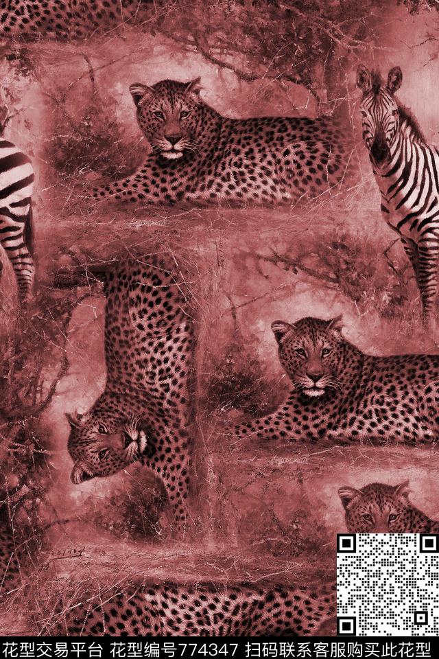 虎皮斑马2.jpg - 774347 - 动物迷彩 豹纹 斑马纹 - 数码印花花型 － 女装花型设计 － 瓦栏