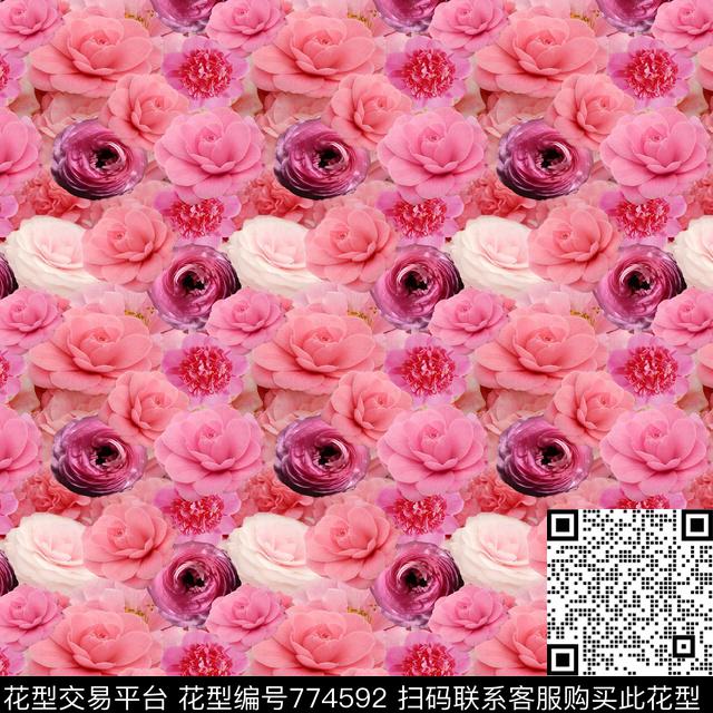 052.jpg - 774592 - flower colorise colorfull - 数码印花花型 － 女装花型设计 － 瓦栏