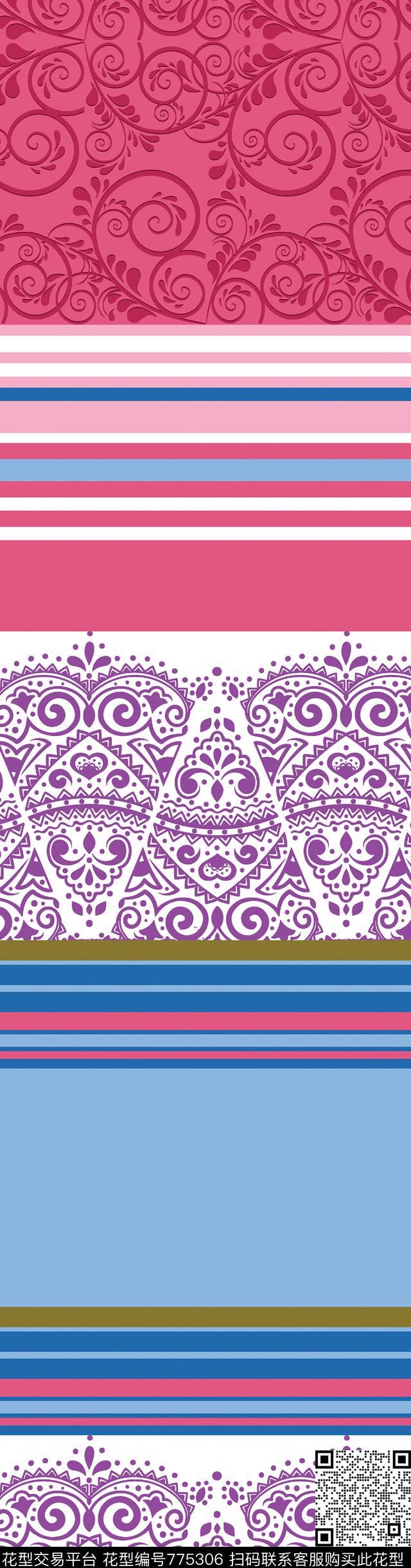 bedset 02.jpg - 775306 - design textile bedset - 传统印花花型 － 床品花型设计 － 瓦栏