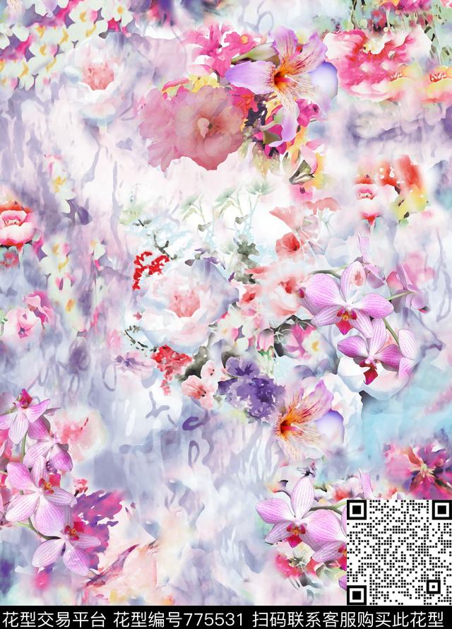00000007.tif - 775531 - 花朵 花瓣 小碎花 - 数码印花花型 － 女装花型设计 － 瓦栏