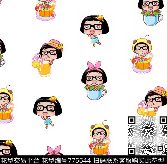 00000014.tif - 775544 - 婴童 动漫 卡通 - 传统印花花型 － 女装花型设计 － 瓦栏