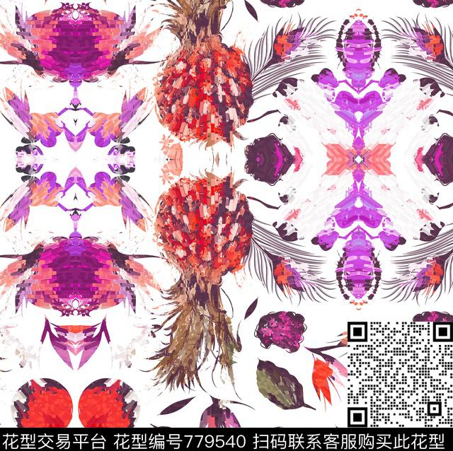 38.jpg - 779540 - 民族风 棕榈叶 水果 - 数码印花花型 － 女装花型设计 － 瓦栏