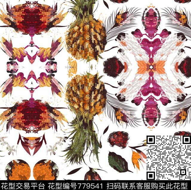 38-1.jpg - 779541 - 民族风 棕榈叶 水果 - 数码印花花型 － 女装花型设计 － 瓦栏