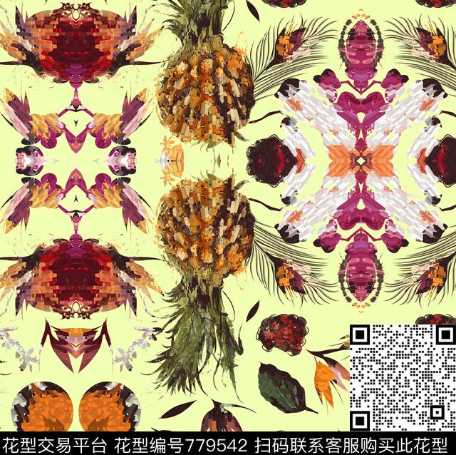38-2.jpg - 779542 - 民族风 棕榈叶 水果 - 数码印花花型 － 女装花型设计 － 瓦栏