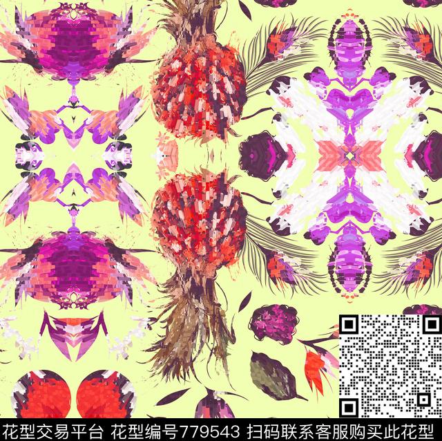 38-3.jpg - 779543 - 民族风 棕榈叶 水果 - 数码印花花型 － 女装花型设计 － 瓦栏
