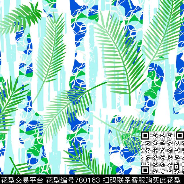 231-01-01-01.jpg - 780163 - 热带 棕榈叶 植物 - 数码印花花型 － 泳装花型设计 － 瓦栏