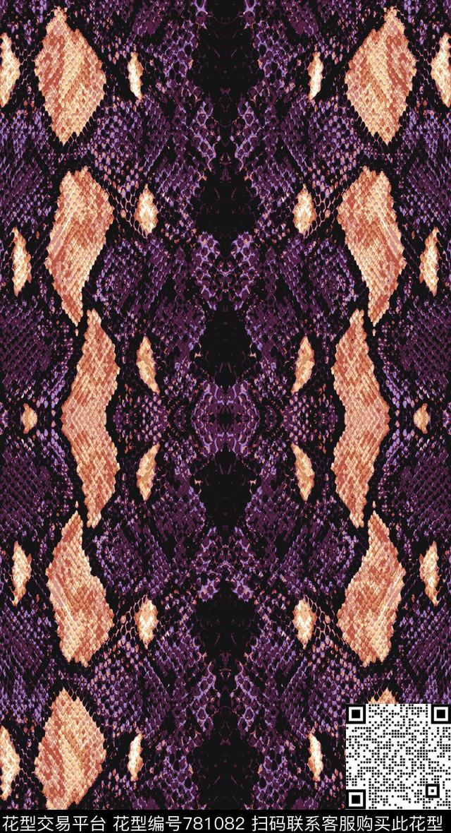 170120-3.jpg - 781082 - 动物纹 蛇纹 蛇皮纹 - 数码印花花型 － 女装花型设计 － 瓦栏