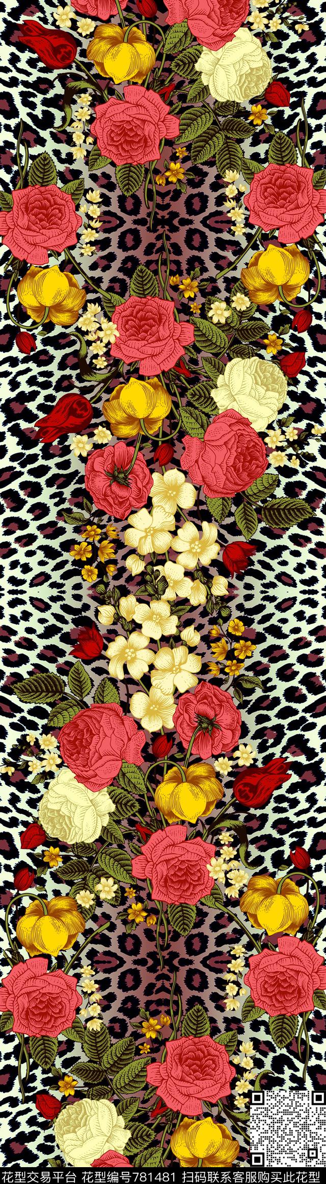 2016047.jpg - 781481 - 动物纹 豹纹 花卉 - 数码印花花型 － 女装花型设计 － 瓦栏