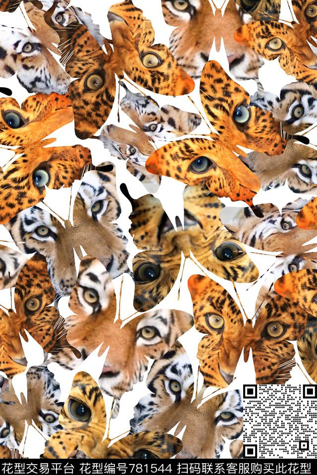 2016059.jpg - 781544 - 动物 豹子 满版 - 数码印花花型 － 女装花型设计 － 瓦栏