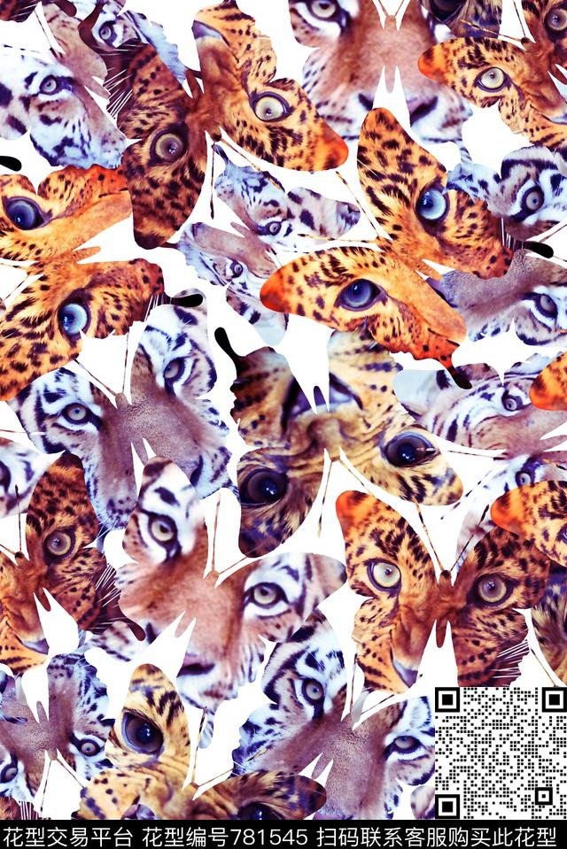2016059B.jpg - 781545 - 动物 豹子 满版 - 数码印花花型 － 女装花型设计 － 瓦栏