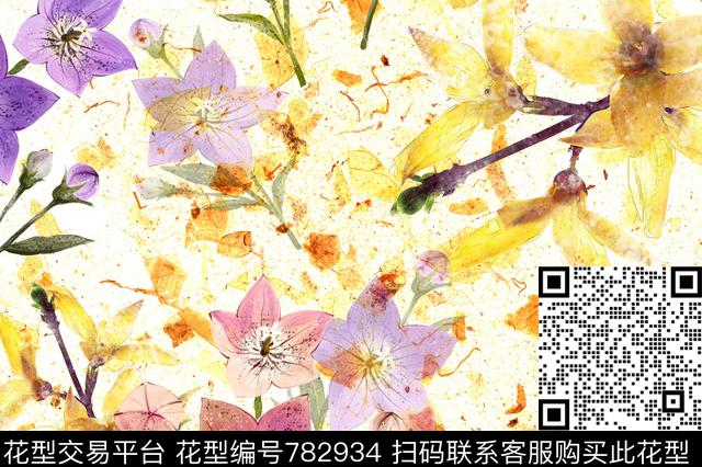 未标题-1.jpg - 782934 - 花卉 手绘 流行时尚 - 数码印花花型 － 女装花型设计 － 瓦栏