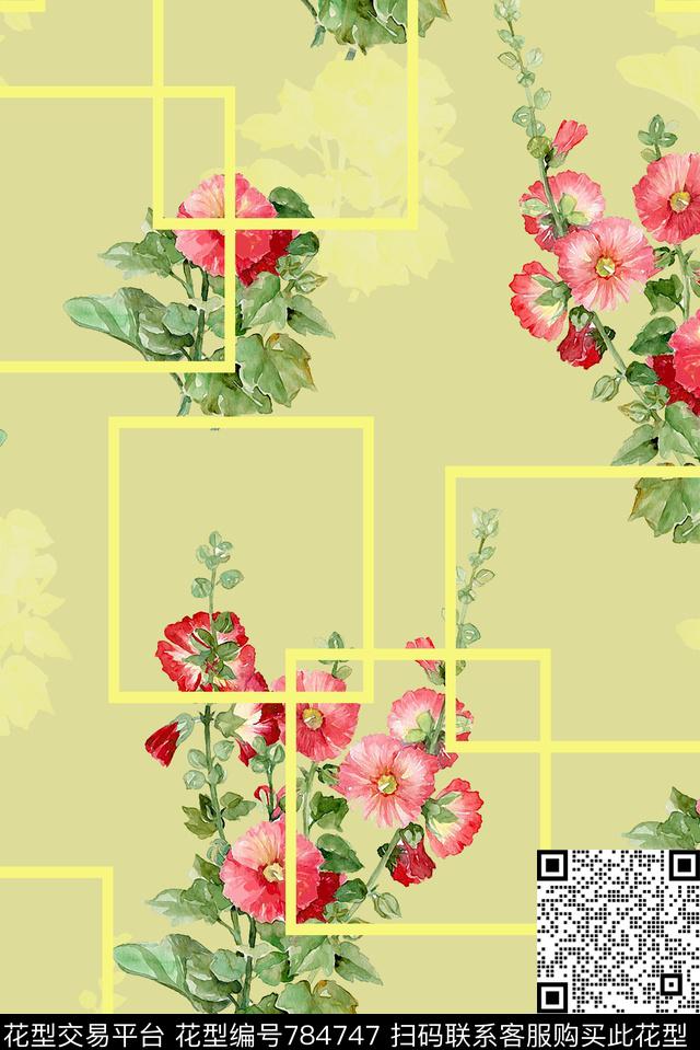 未标题-1.jpg - 784747 - 雏菊 流行时尚 手绘花卉 - 数码印花花型 － 男装花型设计 － 瓦栏