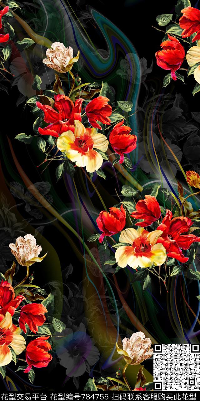 花花4.jpg - 784755 - 花朵 花卉 流行时尚 - 数码印花花型 － 女装花型设计 － 瓦栏
