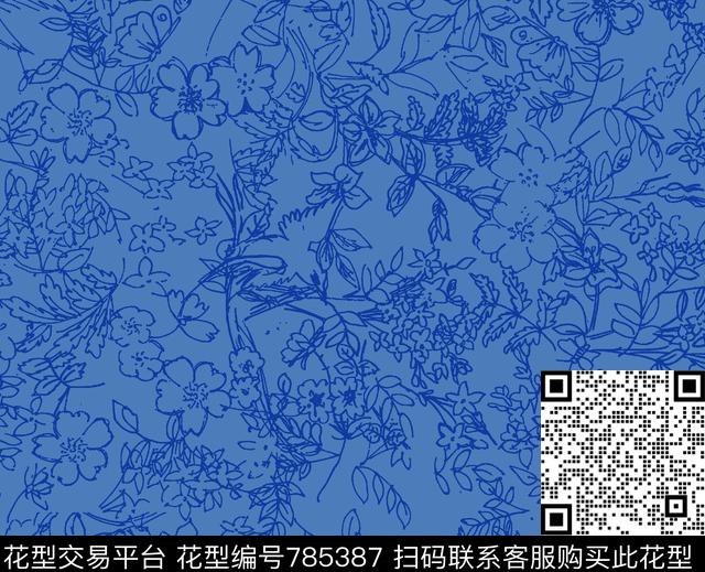 124.jpg - 785387 - 绣球花 几何花 动物 - 传统印花花型 － 女装花型设计 － 瓦栏