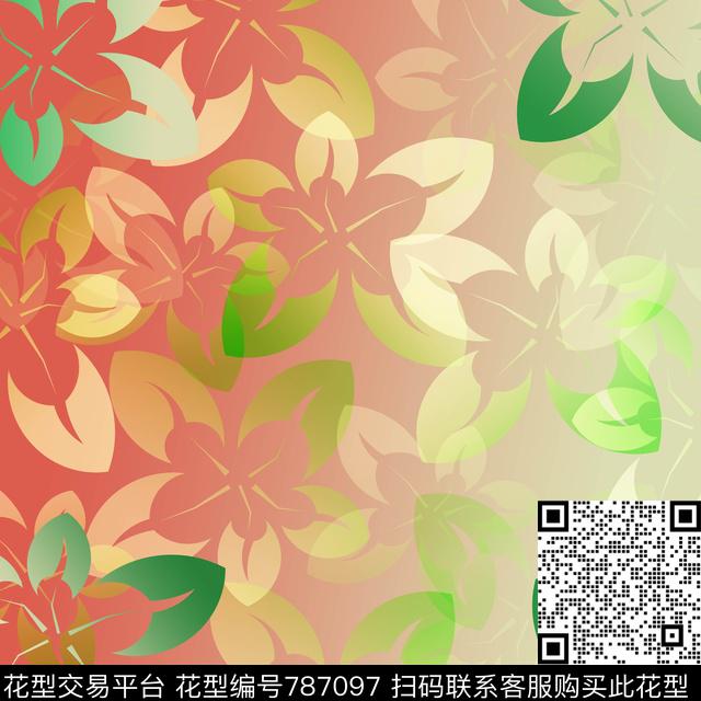 170216-sjt-10-1.jpg - 787097 - 传统时尚 丝巾围巾秀场 传统花纹渐变 - 数码印花花型 － 方巾花型设计 － 瓦栏