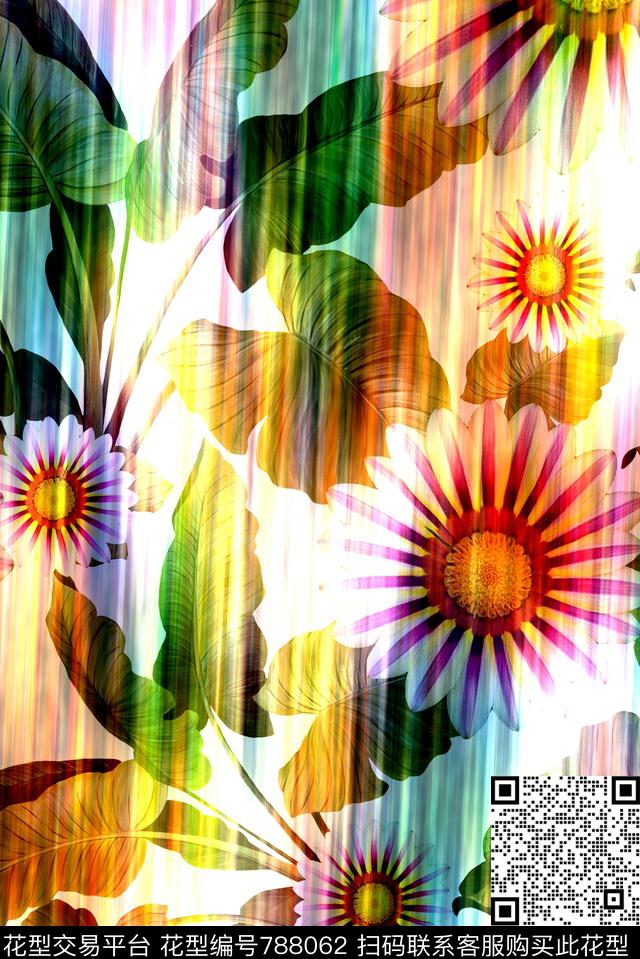 2017001.jpg - 788062 - 花卉 满版 热带叶子 - 数码印花花型 － 女装花型设计 － 瓦栏