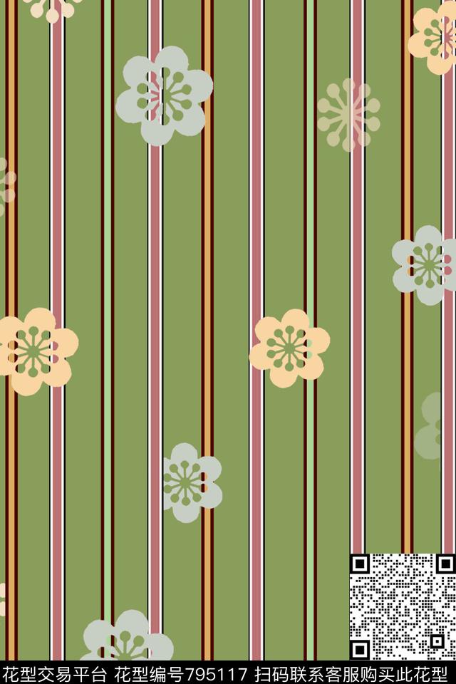 条纹.jpg - 795117 - 圆形 花朵 条纹 - 数码印花花型 － 礼品花型设计 － 瓦栏