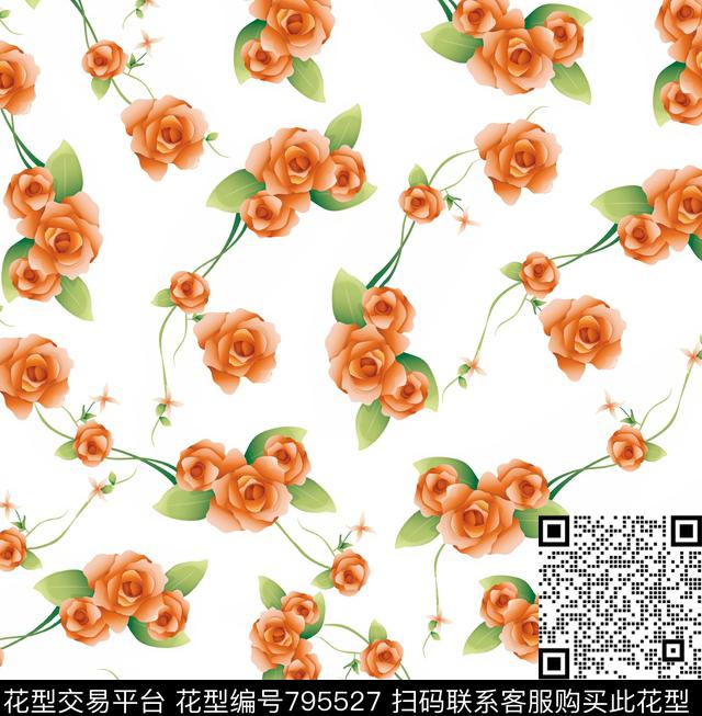 00000032.tif - 795527 - 花瓣 花卉 花朵 - 传统印花花型 － 女装花型设计 － 瓦栏