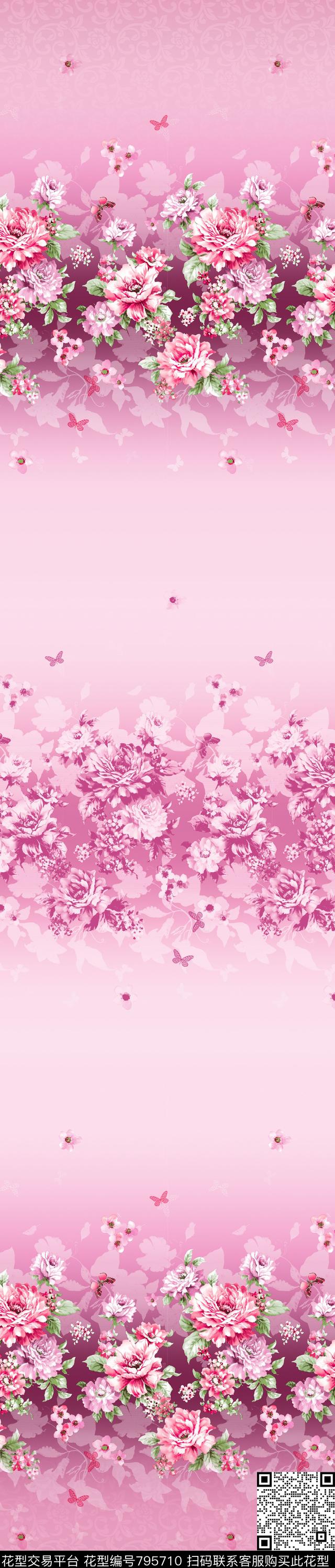 YJH0303w.jpg - 795710 - 花朵 彩条 窗帘 - 传统印花花型 － 窗帘花型设计 － 瓦栏