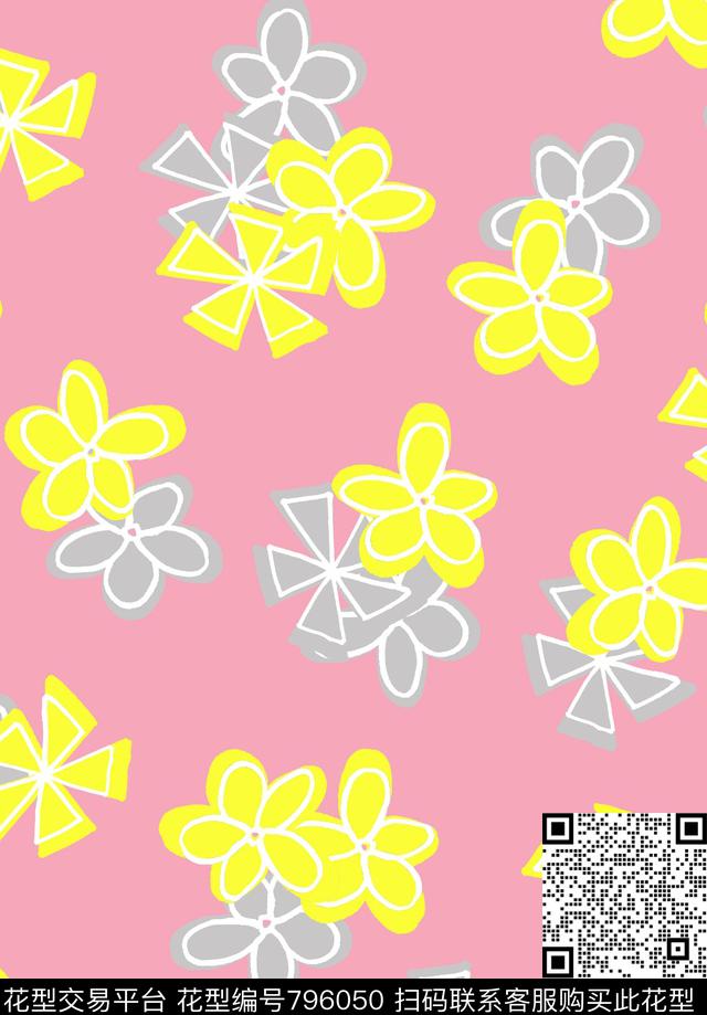 未标题-2.jpg - 796050 - 花卉 趣味 卡通 - 传统印花花型 － 童装花型设计 － 瓦栏