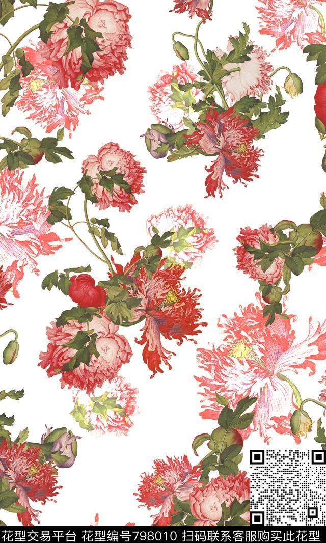ww-3.jpg - 798010 - 花卉 花朵 大花 - 数码印花花型 － 女装花型设计 － 瓦栏