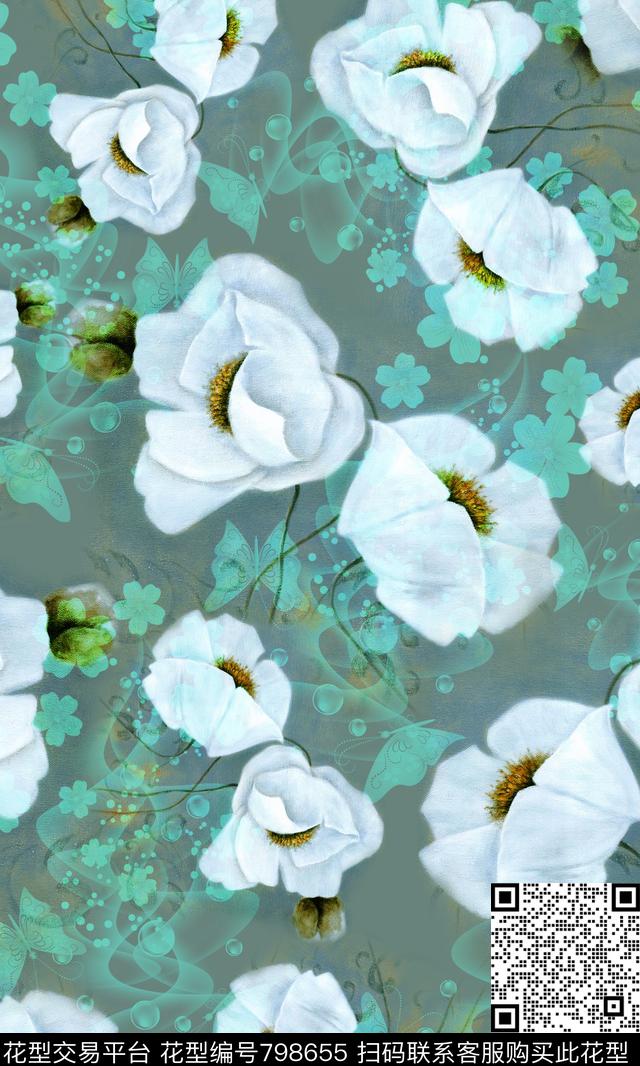 wocailai1.jpg - 798655 - 大花 花卉 花朵 - 数码印花花型 － 女装花型设计 － 瓦栏