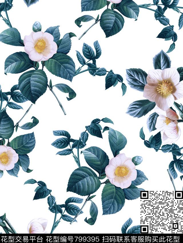 hyl0168.jpg - 799395 - 大花 花卉 花朵 - 数码印花花型 － 女装花型设计 － 瓦栏