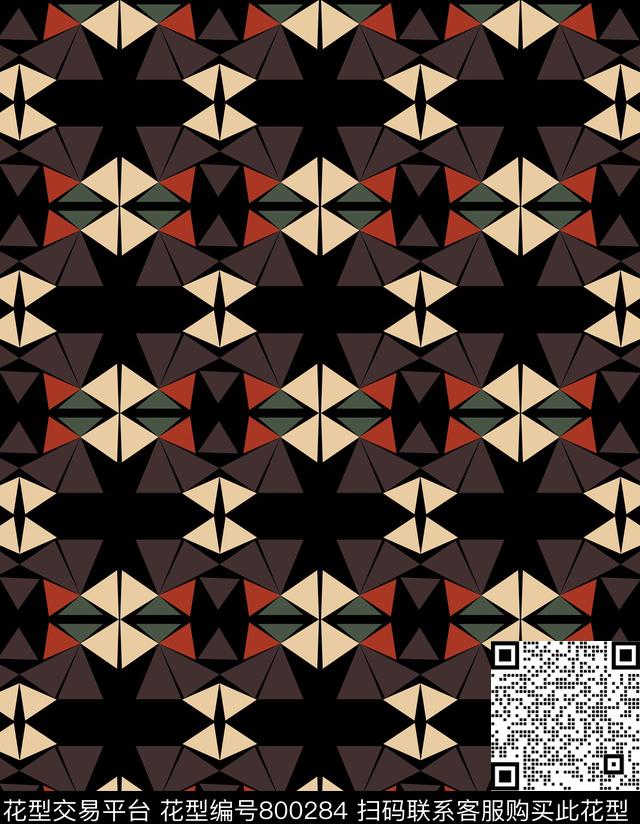 三角图形.jpg - 800284 - 色块 几何 格子 - 传统印花花型 － 男装花型设计 － 瓦栏