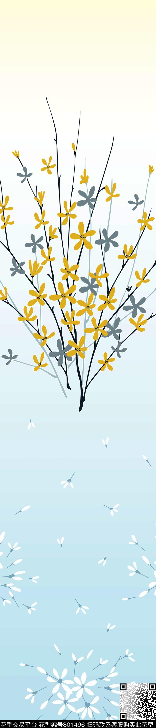 YJH161109a.jpg - 801496 - 花朵 窗帘 彩条 - 传统印花花型 － 窗帘花型设计 － 瓦栏