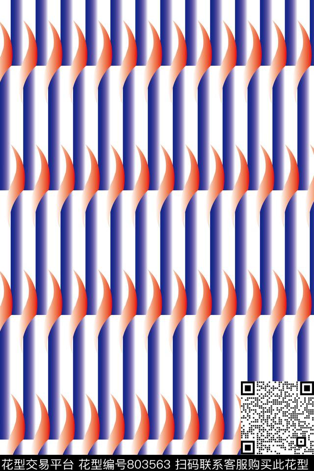 几何图案..jpg - 803563 - 色块 渐变 几何 - 数码印花花型 － 泳装花型设计 － 瓦栏