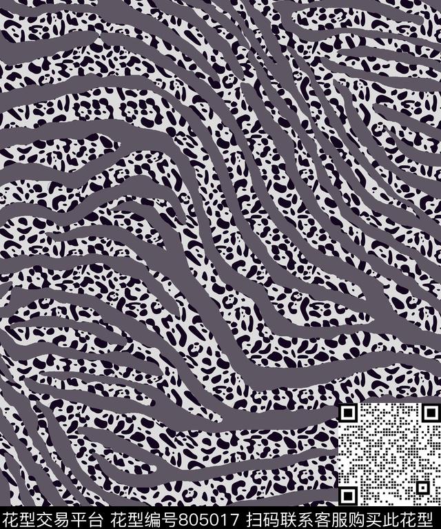 斑马纹.tif - 805017 - 动物纹 斑马纹 斑纹 - 传统印花花型 － 女装花型设计 － 瓦栏