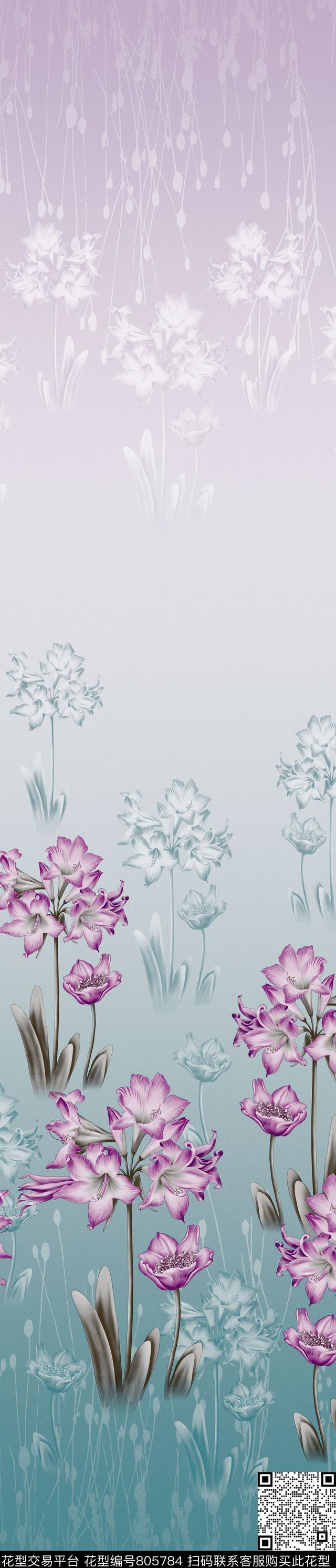 YJH170316a.jpg - 805784 - 花朵 花卉 彩条 - 传统印花花型 － 窗帘花型设计 － 瓦栏