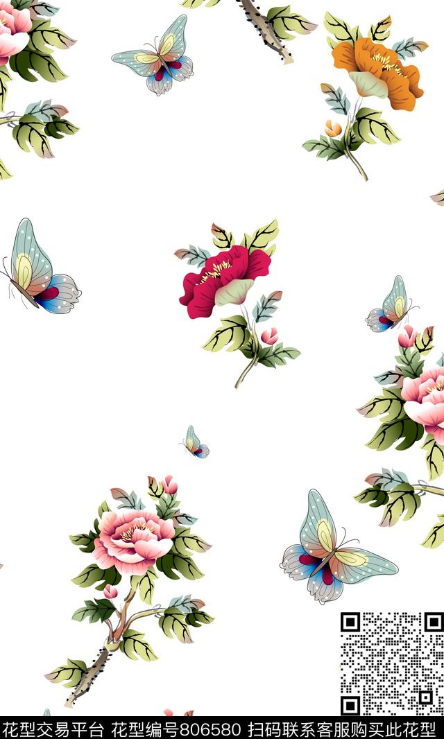 170316-02-01.jpg - 806580 - 牡丹 花朵 花卉 - 数码印花花型 － 女装花型设计 － 瓦栏