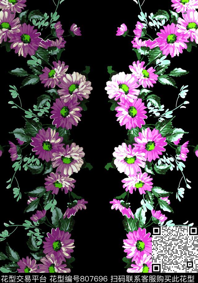 20173181.jpg - 807696 - 雏菊 时尚独幅 女装 - 传统印花花型 － 女装花型设计 － 瓦栏
